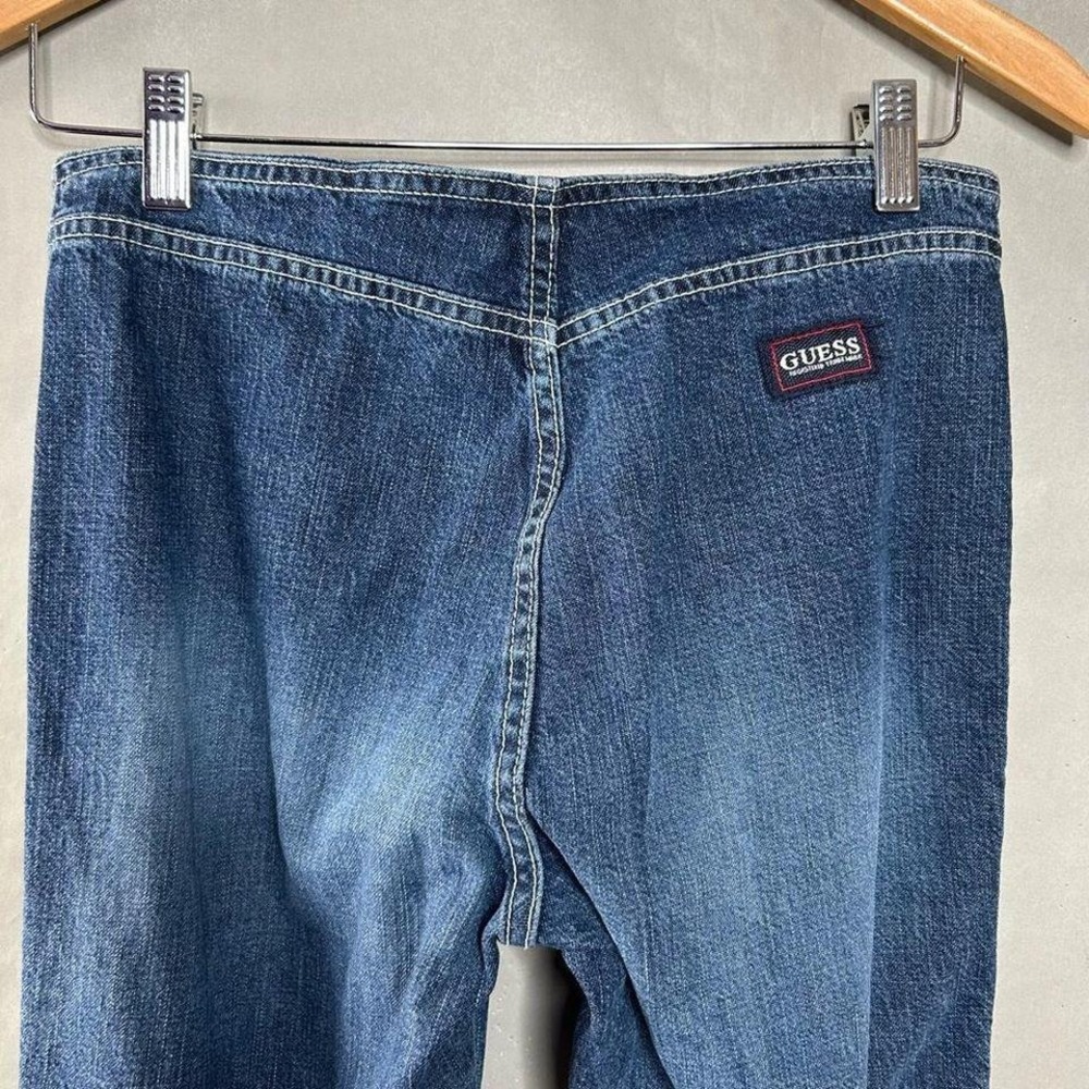 Vintage 90s Y2K Guess Jeans 28 Mid Rise Split Hem Flare Boho Retro Denim - Picture 5 of 8
